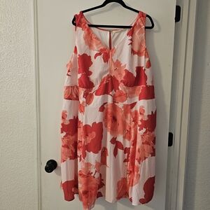Wayward Fancies CUSTOM by Eshakti Coral Floral Midi Dress Plus Size *see Photos*